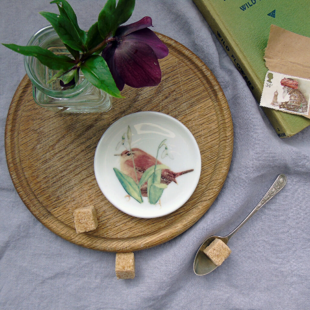 Wren and Snowdrops Fine Bone China Coaster - Image 2