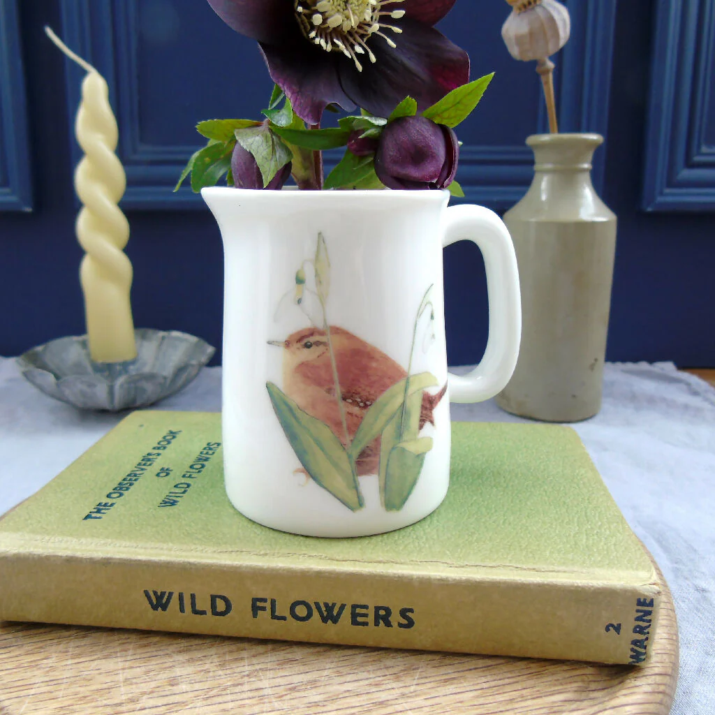 Wren and Snowdrops Fine Bone China Quarter Pint Jug - Image 2