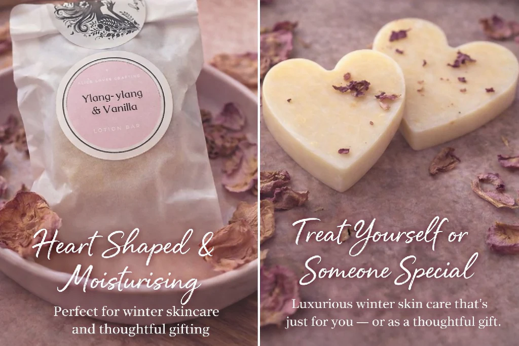 Ylang-Ylang & Vanilla Lotion Bar Heart-shaped Valentine and Mothers day gift - Image 5