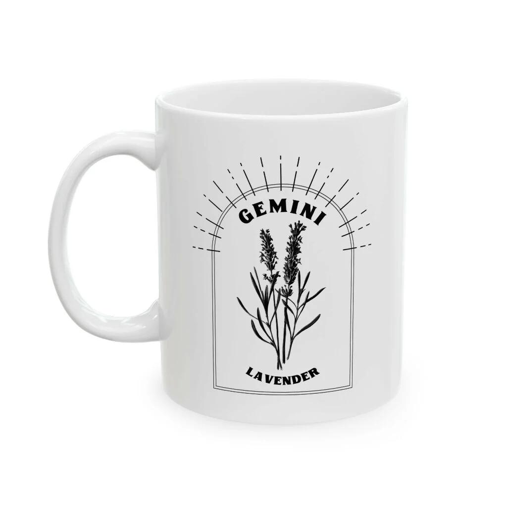 Zodiac Birth Flower Mug in White Gloss - Image 11