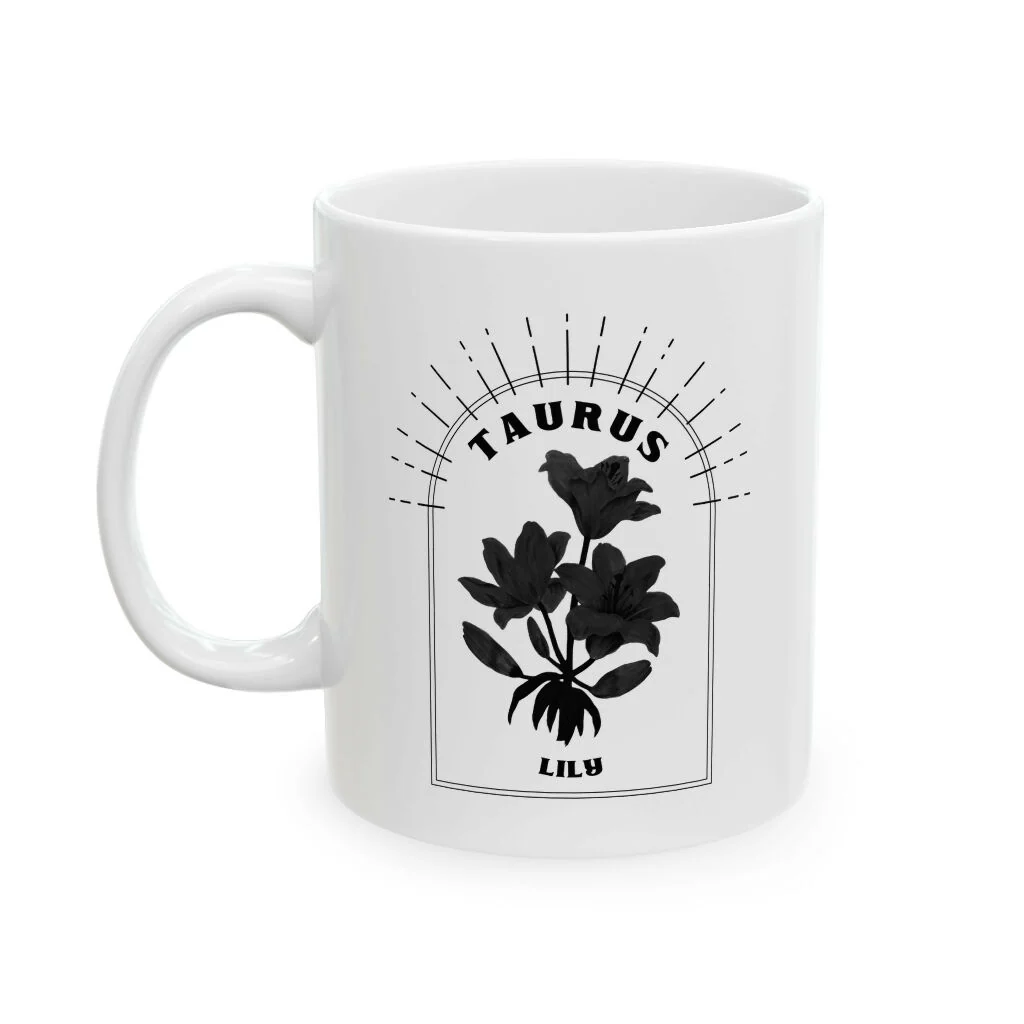 Zodiac Birth Flower Mug in White Gloss - Image 16