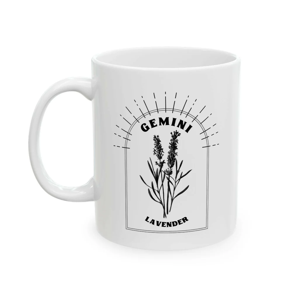 Zodiac Birth Flower Mug in White Gloss - Image 17