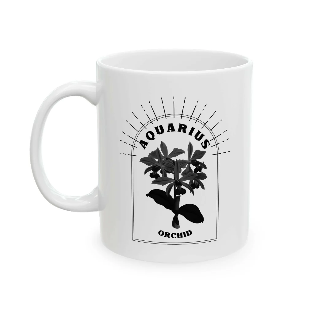 Zodiac Birth Flower Mug in White Gloss - Image 7